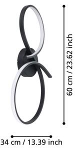 Eglo 901266 - LED Stropní svítidlo SERPINS LED/21W/230V 3000K černá