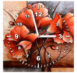 Obraz s hodinami Nádherný Vlčí mák Rozměry: 30 x 30 cm