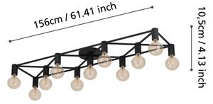 Eglo 43722 - Stropní svítidlo SPEKE 11xE27/40W/230V černá