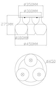 Globo 15548-3DK - Přisazený lustr MAXY 3xE27/40W/230V antracit