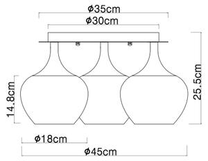 Globo 15548-3DW - Přisazený lustr MAXY 3xE27/40W/230V bílá