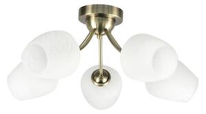Přisazený lustr ZINA 5xE27/40W/230V mosaz/bílá