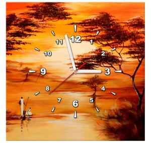 Obraz s hodinami Nádherná Afrika Rozměry: 60 x 40 cm