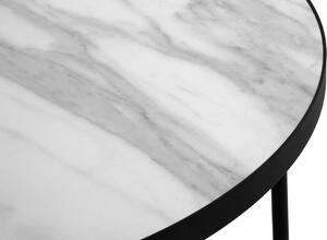 Bílý mramorový konferenční stolek MICADONI STEPPE 90 cm