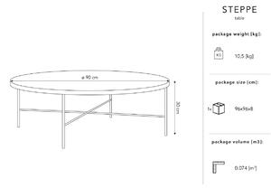 Černý dubový konferenční stolek MICADONI STEPPE 90 cm
