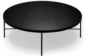 Černý dubový konferenční stolek MICADONI STEPPE 90 cm