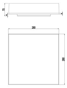 Top Light - LED Koupelnové stropní svítidlo BOXTER LED/24W/230V IP54 28x28 cm