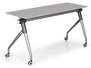 Skládací jednací stůl se sklopnou deskou TRAINING PLUS, 145x45 cm, šedá