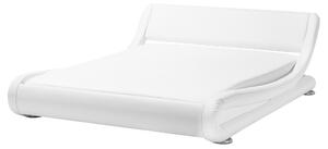 Bílá kožená postel 160x200 cm AVIGNON