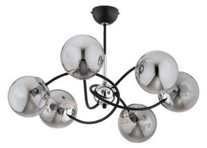 Lustr na tyči AURORA 6xE14/10W/230V černá/chrom