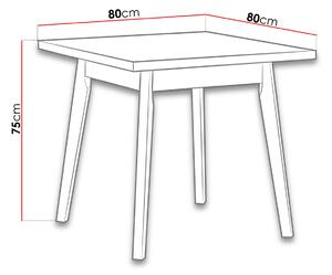 Jídelní stůl 80x80 cm AMES 1 - dub grandson / bílý