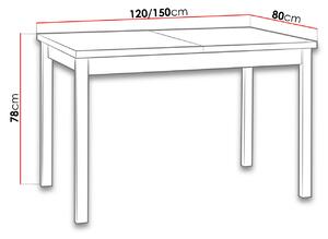 Rozkládací kuchyňský stůl 120x80 cm ELISEK 1 - dub grandson / černý