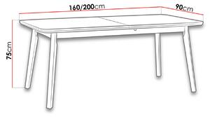 Rozkládací stůl do jídelny 160x90 cm ANGLETON 8 - bílý