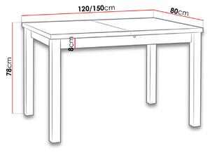 Rozkládací stůl do kuchyně 120x80 cm ARGYLE 5 - olše