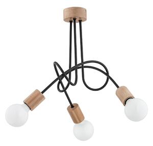 Přisazený lustr TANGO 3xE27/15W/230V hnědá/černá