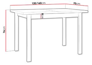 Rozkládací stůl do kuchyně 120x70 cm ARGYLE 10 - bílý