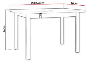 Rozkládací stůl do kuchyně 120x70 cm ARGYLE 10 - dub sonoma