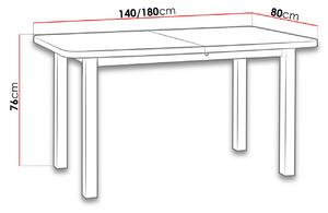 Rozkládací jídelní stůl 140x80 cm BANGS 2 - olše
