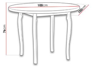 Kulatý jídelní stůl 100 cm BAIRD 3 - bílý