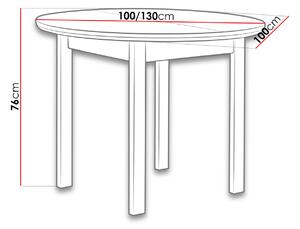 Kulatý rozkládací jídelní stůl 100 cm BAIRD 1 - bílý