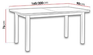 Rozkládací kuchyňský stůl 160x90 cm BANGS 7 - bílý
