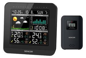Sencor - Meteostanice s barevným LCD displejem a budíkem 3xAAA černá