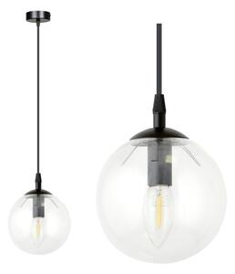 Lustr na lanku COSMO 1xE14/10W/230V pr. 14 cm černá/čirá