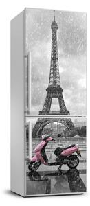 Tapeta nálepka na ledničku Eiffelova věž skútr FridgeStick-70x190-f-68974331