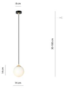 Lustr na lanku ROYAL 1xE14/10W/230V pr. 14 cm černá