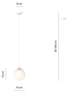 Lustr na lanku ROYAL 1xE14/10W/230V pr. 14 cm bílá