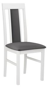 Dřevěná jídelní židle s látkovým potahem DANBURY 2 - bílá / tmavá šedá