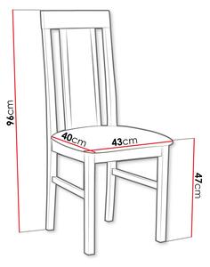 Dřevěná jídelní židle s látkovým potahem DANBURY 2 - černá / béžová