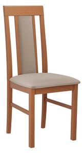 Dřevěná jídelní židle s látkovým potahem DANBURY 2 - olše / béžová