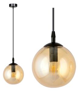 Lustr na lanku COSMO 1xE14/10W/230V pr. 14 cm černá/béžová