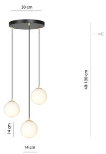 Lustr na lanku ROYAL 3xE14/10W/230V pr. 30 cm černá