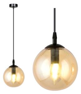 Lustr na lanku COSMO 1xE14/10W/230V pr. 14 cm černá/béžová