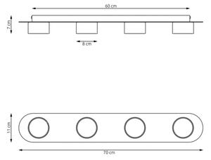 Stropní svítidlo DIAZ 4xGX53/12W/230V černá