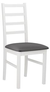 Dřevěná jídelní židle s látkovým potahem DANBURY 8 - bílá / tmavá šedá