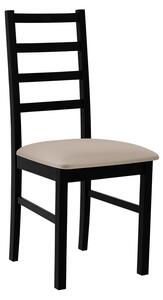 Dřevěná jídelní židle s látkovým potahem DANBURY 8 - černá / béžová
