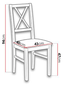 Jídelní židle s čalouněným sedákem DANBURY 10 - ořech / béžová