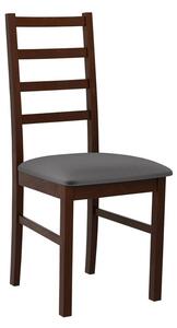 Dřevěná jídelní židle s látkovým potahem DANBURY 8 - ořech / tmavá šedá
