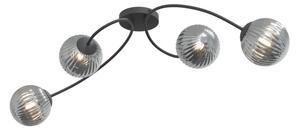 Přisazený lustr VIBRA 4xE14/10W/230V černá/šedá