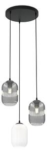 Lustr na lanku VERDI 3xE27/15W/230V pr. 30 cm černá/šedá/bílá