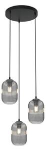 Lustr na lanku VERDI 3xE27/15W/230V pr. 30 cm černá/šedá