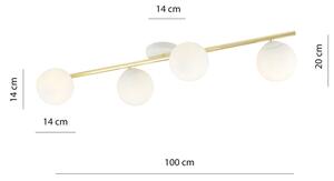 Stropní svítidlo SPLENDI 4xE14/10W/230V bílá/zlatá