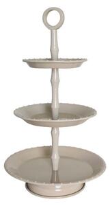 Kovový etažér Cake Stand Beige třípatrový Strömshaga