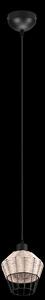 Trio R31261036 závěsné svítidlo Borka 1x40W | E27 - nastavitelná výška, černá, přírodní