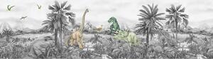 Dětská samolepící bordura na zeď Dino | 5 m x 9.7 cm | DWBD8137