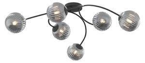 Přisazený lustr VIBRA 6xE14/10W/230V černá/šedá