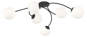 Přisazený lustr VIBRA 6xE14/10W/230V černá/bílá